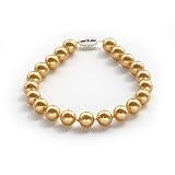 Genuine Swarovski Crystal Pearl Bracelet - Gold (8mm)