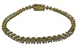 Gold Tennis Bracelet With Round Stones - Gold Cubic Zirconia Round Gem Tennis Bracelet