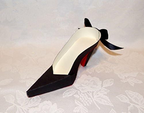 Small Black with Red Sole High Heel Paper Shoe Keepsake Decoration