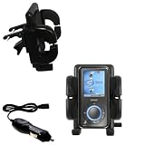 Sandisk Sansa e200R Auto Vent Holder with Car Charger - Uses Gomadic TipExchange