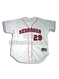 White No. 29 Team Issued Nebraska Adidas Baseball Jersey