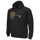 MLB Boys' Pittsburgh Pirates Authentic Collection Change Up Hooded Perfect Fleece Pullover (Pro Black, Medium)