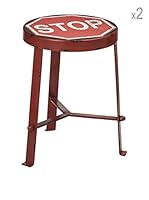 Metal Loft Set x 2 Taburetes New York Loft Rojo