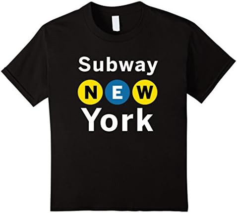 Kids NEW YORK T-Shirt Subway N Train E Line W Train 8 Black