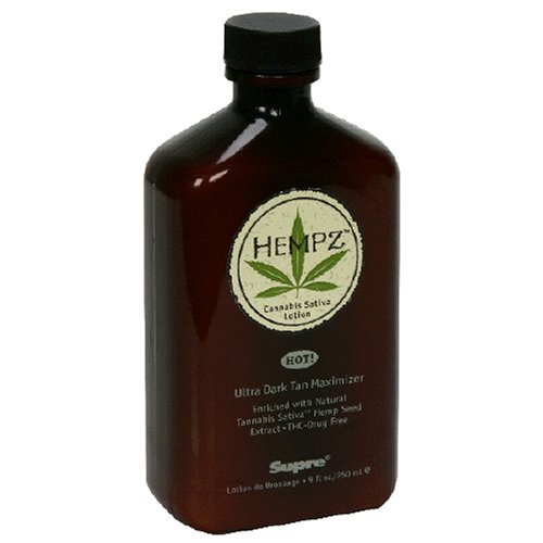 Hempz Cannabis Sativa Lotion Ultra Dark Tan Maximizer, Hot!, 9 fl oz (250 ml)