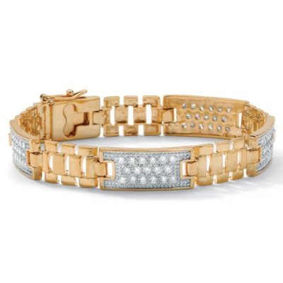 Men's DiamonUltra™ Cubic Zirconia 18k/Sterling Silver Bracelet 8 1/4