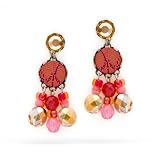 Ayala's Hip Fabrics Earrings in Baby Pink and Gold #8362 AE OE
