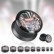 Black Acrylic Double Flat Flare Screw Fit Plug With 'Lucky Devil' Print - 5/8" - SOLD AS A PAIR