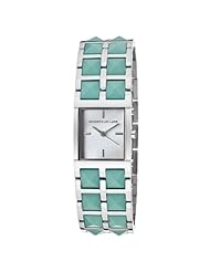Kenneth Jay Lane Womens KJLANE-1504 1500 Series Mother-Of-Pearl Dial Stainless Steel and Turquoise Resin Watch