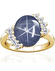14K Yellow Gold Oval Cut Blue Sapphire Fana Designer Ring