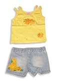 Lipstick - Toddler Girls Short Set, Yellow, Orange, Denim