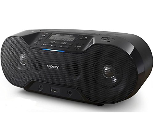 Sony Portable Mega Bass Stereo Sound System Boombox with NFC Wireless Bluetooth, USB Input Record & Play, MP3 CD Player, Digital Tuner AM/FM Radio, 30 Programmable Preset Stations, LCD Display, Auto Scan Tuning, Headphone Output & Auxiliary Input Jack to connect any iPod, iPhone, Digital Audio Device or Tape Cassette Player - Bonus DB Sonic AUX Cable, Alkaline Batteries & CD Laser Lens Head Cleaner Included