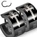 316L Stainless Steel Black "Hinged Snap" Huggie Earrings with Gothic Medieval Cross Print - 14mm Length, 7mm Width - Sold as a Pair