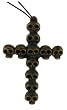 Resin Imitation Bone Pendant Cross - Adjustable Cord - 83mm x 56mm