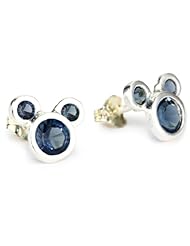 Disney "Mickey" Girls Sterling Silver September Birthstone Stud Crystal Earrings