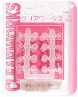 クリアワークス(使い捨てピアス) フラットハート フルムーン