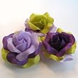 Gift Box of Multi Color Purple & Green Rose Hair Clip & Pin Combo Backings