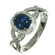 18K White Gold Sapphire and Diamond Ring
