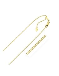 0.85mm 14K Yellow Gold Adjustable Box Chain