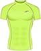 New 130 Neon Green Skin Tights Compression Base Layer Short Sleeve Mens Top