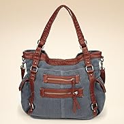Limited Collection Pure Cotton Striped Denim Shoulder Bag