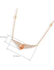 (X1000Diamond) 18K/750 Rose Gold Pave Setting Diamond Necklace (0.67 cttw, G-H Color, VS2-SI1 Clarity, 16"+1.5")