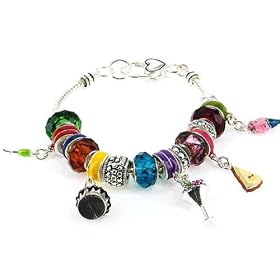 Dessert Theme Designer Style European Bead Charm Bracelet in Silver Foil Gift Box