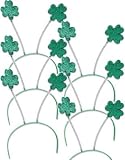 Set 6 St Patricks Day Green Shamrock Head Boppers Hats