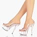 6 Inch Sexy Bridal Shoe Platform High Heel Sandal Clear With Rhinestones Lucious