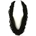 Wide Thin Knit Chain Circle Loop Eternity Scarf Black