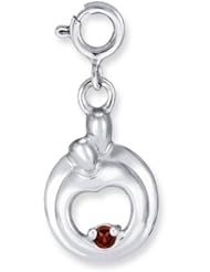 Sterling Silver Hearts Of Promise Created Garnet Birthstone Charm