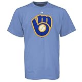 Majestic Milwaukee Brewers Light Blue Cooperstown Official Logo T-shirt