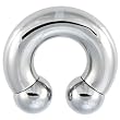 0 Gauge STEEL HORSESHOE Circular Barbell - 1/2" -10mm