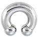 0 Gauge Steel Horseshoe Circular Barbell - 1/2 Inches -10mm