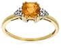 10k Yellow Gold, November Birthstone, Citrine and Diamond Ring, Size 8