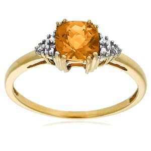 Buy 10k Yellow Gold, November Birthstone, Citrine and Diamond Ring by Amazon.com Collection