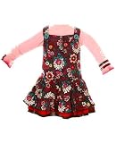 Catimini *Spirit City* Pink L/S Top and Multi Colored Layer Overall Dress Set