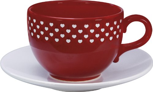 Jumbotasse Set 500 ml Sweet-Heart kirschrot