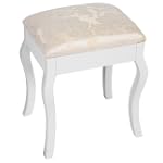Tabouret pour coiffeuse en bois blanc...