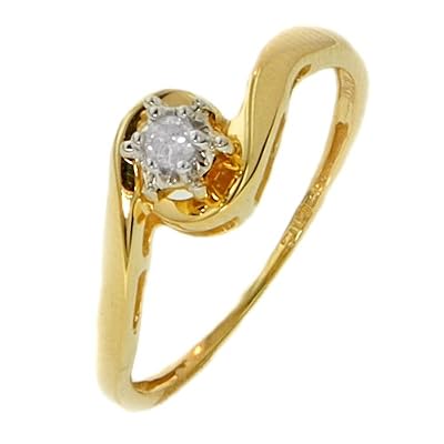 10k Choice of White or Yellow Gold Diamond Promise Ring