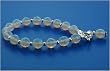 Faceted Opalite and Sterling Silver Bracelet with Swarovski Crystal