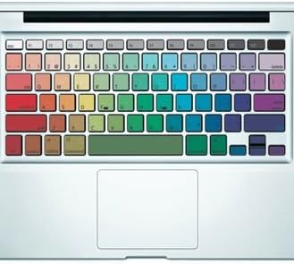 airShopp Keyboard Protective Art Decal Stickers For 13 15 17 Inch MacBook, MacBook Pro, MacBook Air &amp; Apple Keyboard Without Numeric Keypad - (Rainbow)