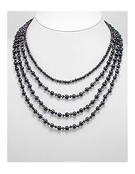Tahiti (Dyed) Fresh Water Pearl Necklace In Brass