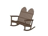 Recycled Outdoor Patio Double Adirondack Rocking Chair - Chocolate Brown