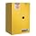 Justrite Sure-Grip EX 899000 Safety Cabinet for Flammable Liquids, 2 Door Manual Close, 90 gallon, 65"Height, 34"Width, 34"Depth, Steel, Yellow