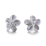 Time Pawnshop Elegance Scrub Bauhinia Sterling Silver Simple Fashion Lady Stud Earrings