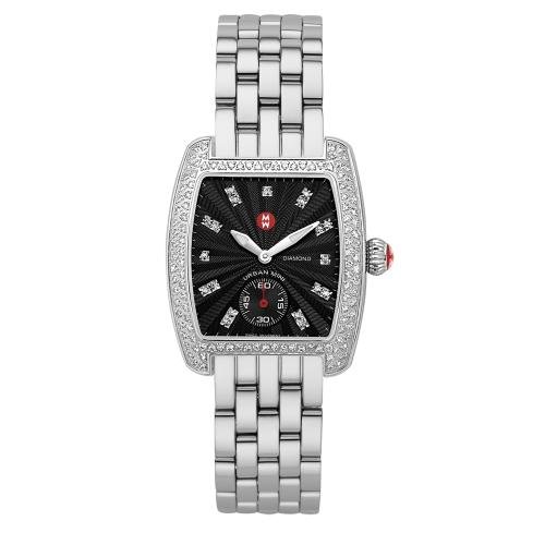 Best Price Michele Woman's MWW02A000403 Urban Mini Diamond Black Dial Steel Bracelet Watch