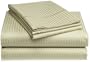 Renaissance Collection 600-Thread-Count Woven Cotton Stripe Queen Sheet Set, Pale Green