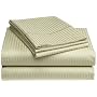 Renaissance Collection 600-Thread-Count Woven Cotton Stripe Queen Sheet Set, Pale Green