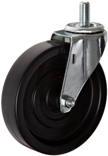 E.R. Wagner 2F99 5 Diameter Polyurethane Tread/Polyolefin Hub Wheel Light-Medium Duty Swivel Stem Caster, 7/16-14 Diameter X 1-1/2 Length Threaded Stem, 280 lbs Capacity Range